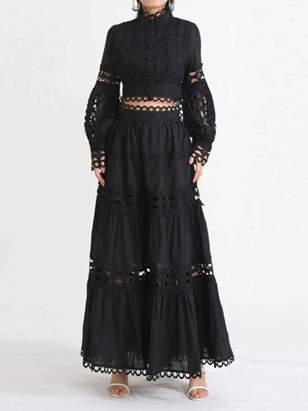 Lace Button Up Long Sleeve Top and Skirt Set 2367e33d-d84e-4eb8-ac71-8e9c0dd2d574-Max-Origin