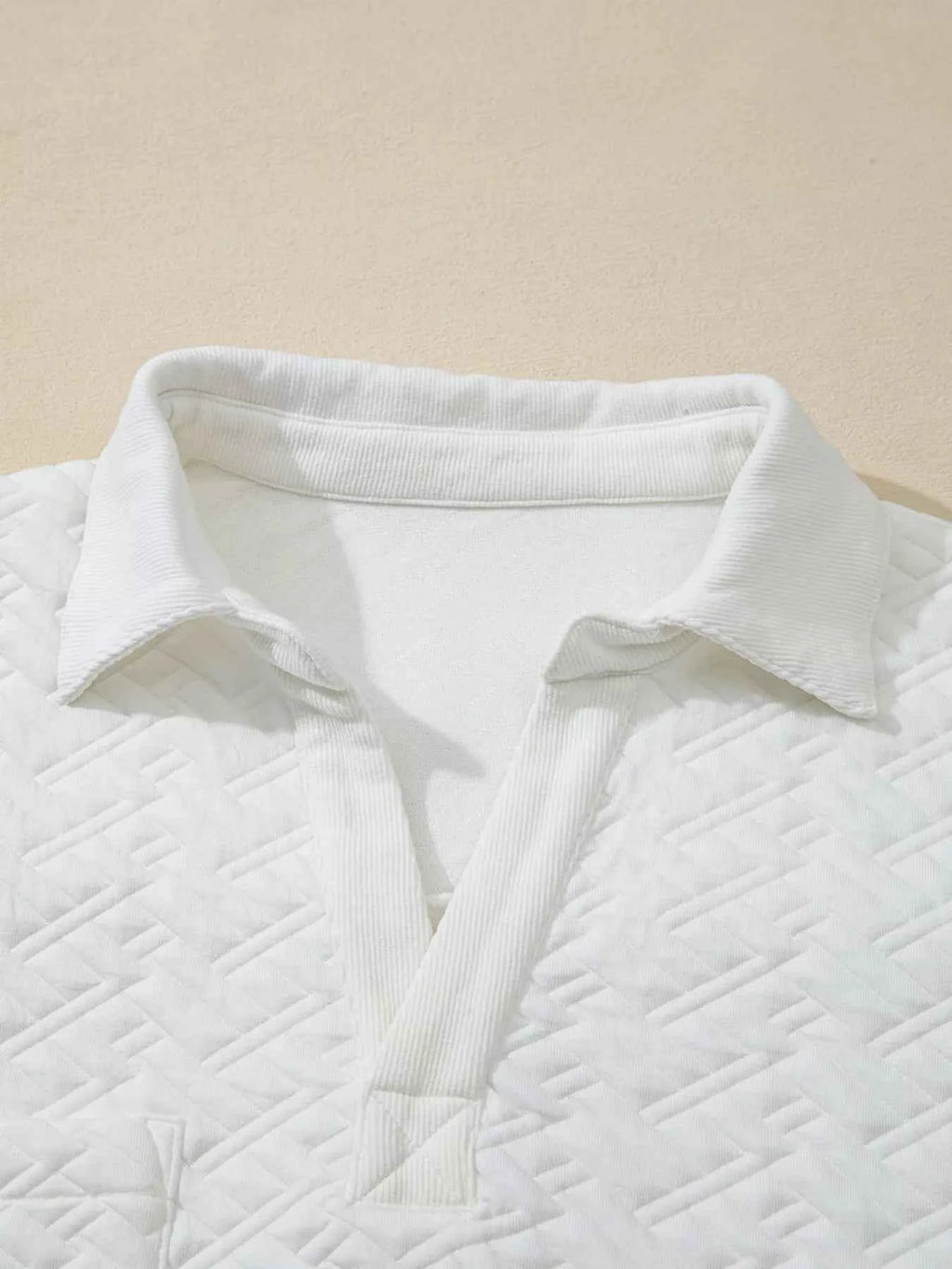 Textured Johnny Collar Sweatshirt 237e4d4de9014eca9d7df78fc40a13ec-Max-Origin