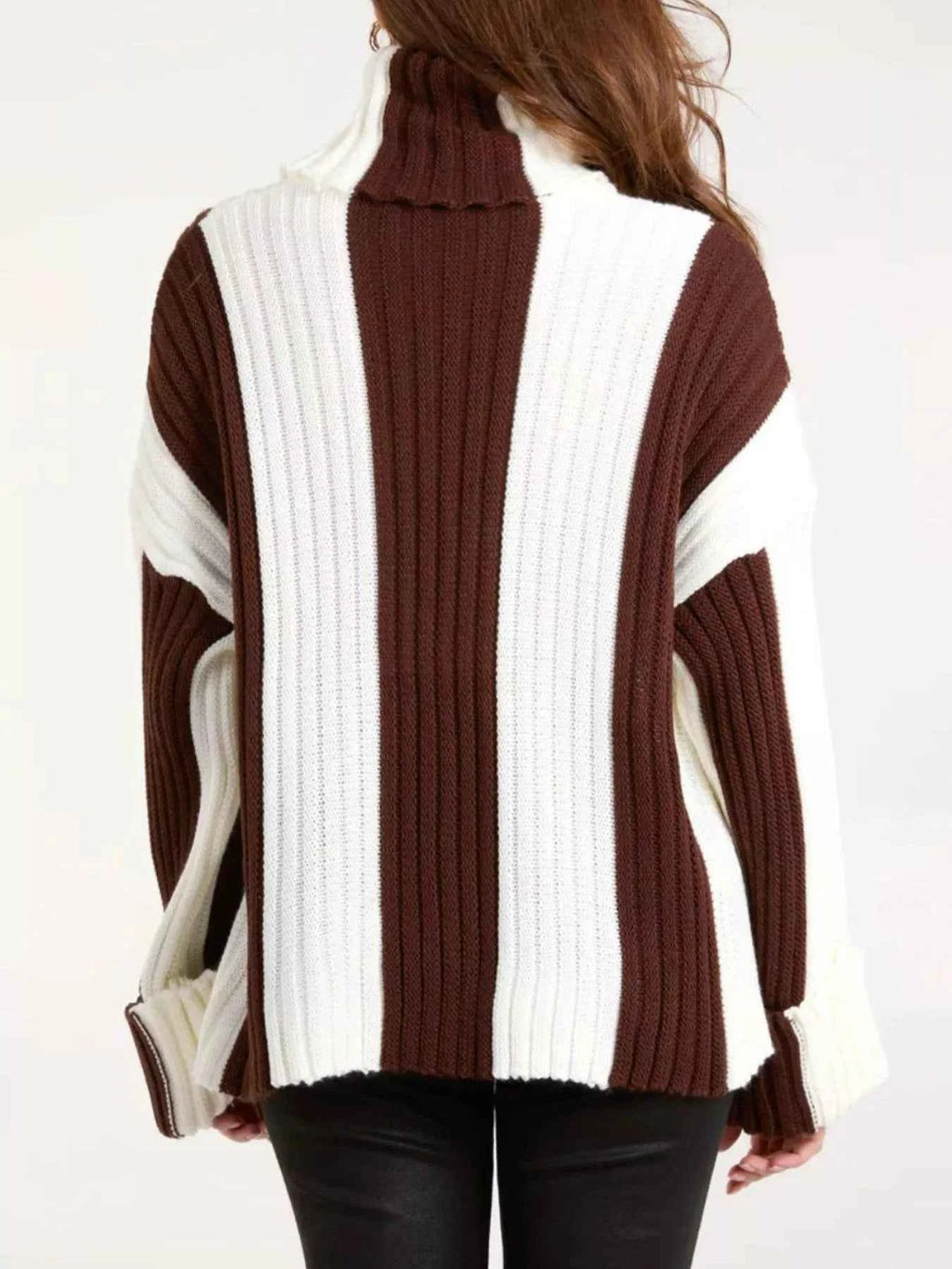 Color Block Ribbed Turtleneck Sweater 240f4b90-151b-4af3-aa80-080e4a55d1d4-Max-Origin
