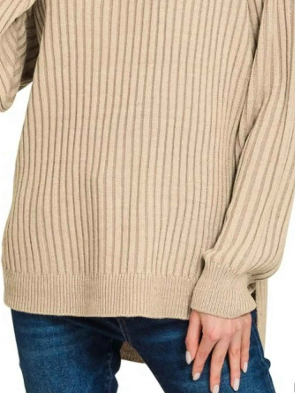 Zenana Curved Hem Two-Tone Ribbed Sweater 2410c9c7-6c40-47dd-a122-4c4099299863-Max-Origin