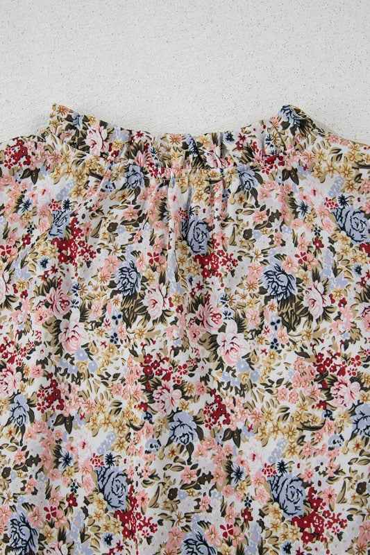 Red Boho Floral Frilled Button Neck Ruffle Blouse 24121396_468b9572-4eca-4981-a5a2-aa4929e02644