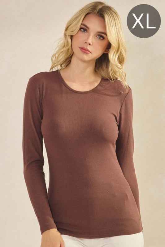 Pure Comfort Viscose Ribbed Long Sleeve Top