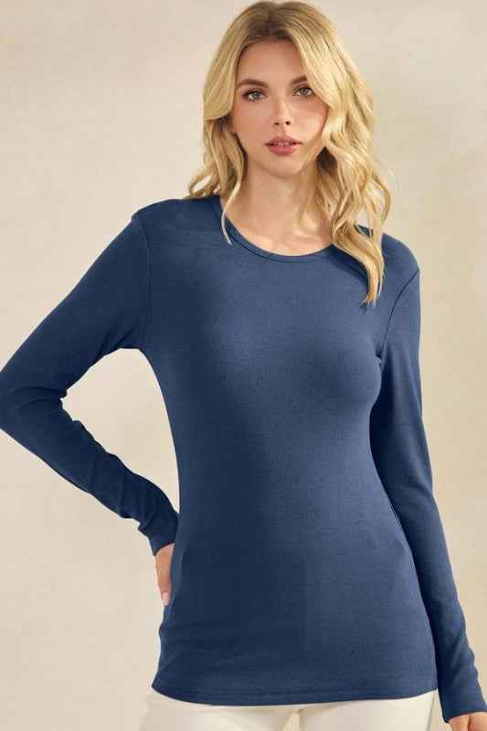 Pure Comfort Viscose Ribbed Long Sleeve Top