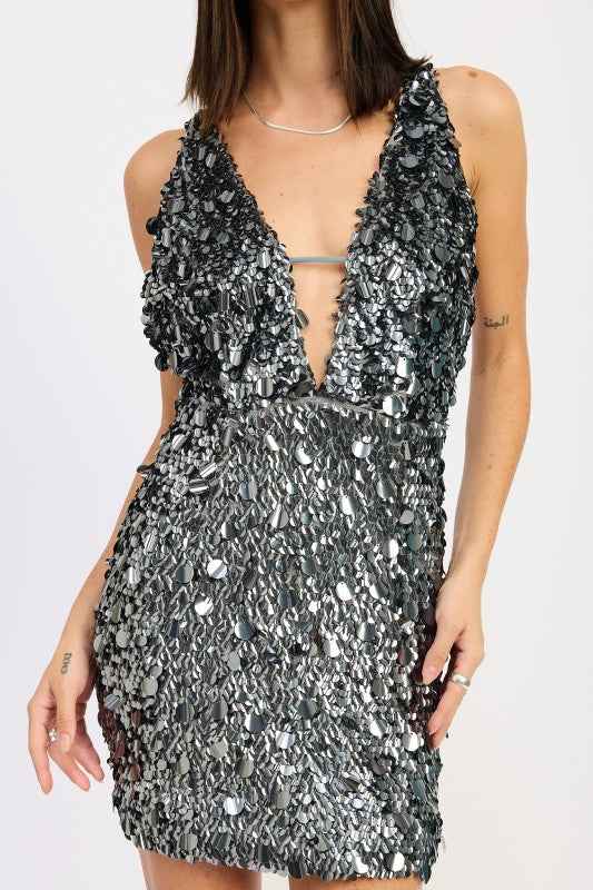 DEEP V PAILETTE MINI DRESS WITH OPEN BACK 24269020_ad49bbfb-005a-4794-bed2-354fc655f097