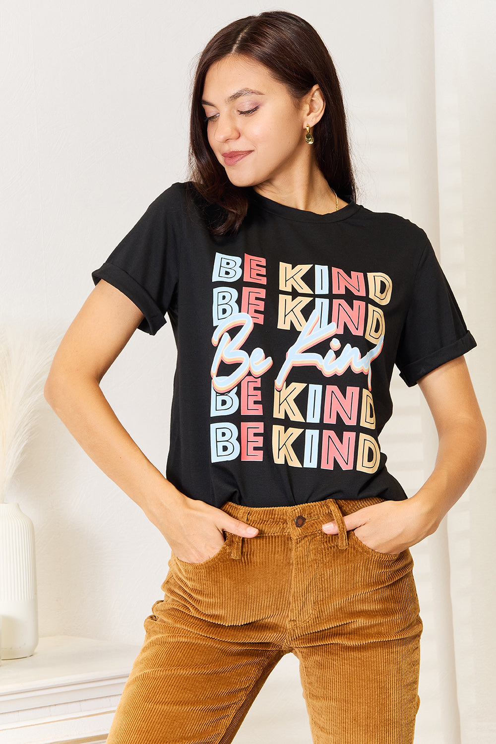 Simply Love BE KIND Graphic Round Neck T-Shirt 2426fa3a9ef24aafb08d2ab5ea5ea4bf-Max