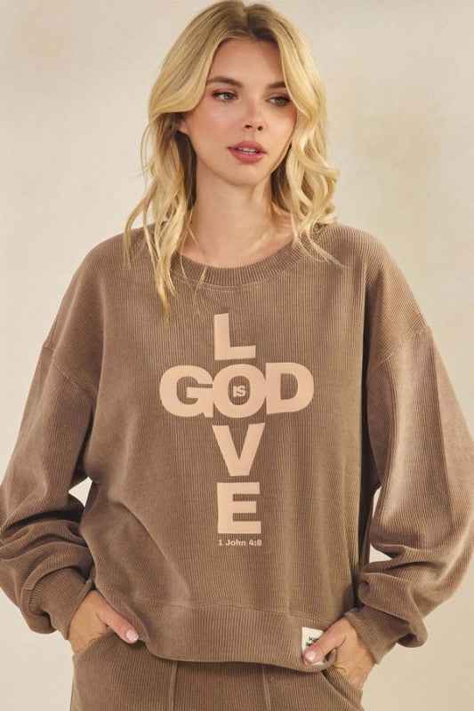 Women's God Is Love Corduroy Graphic Sweatshirt 24350862_3b4bb8ca-84b9-43c1-b3df-bf1284592419