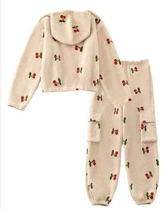 Two piece sherpa cherries sweat set 24360935_51a2aea2-ec8d-425b-b1c8-7a9a9b957b34