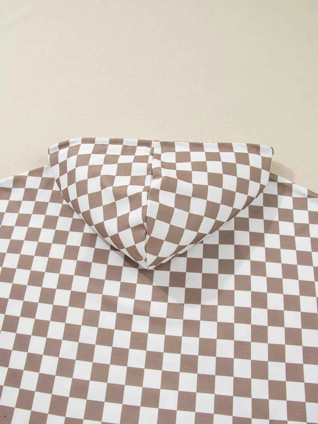 Checkered Pattern Oversized Drawstring Hoodie 244e63c67dd940d8a67da32942808643-Max-Origin