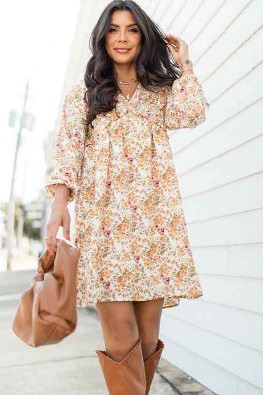 Boho V Neck Empire Waist Long Sleeve Mini Dress 24671823_b4e049f4-7b7b-4086-8ecc-832ea9a6247c