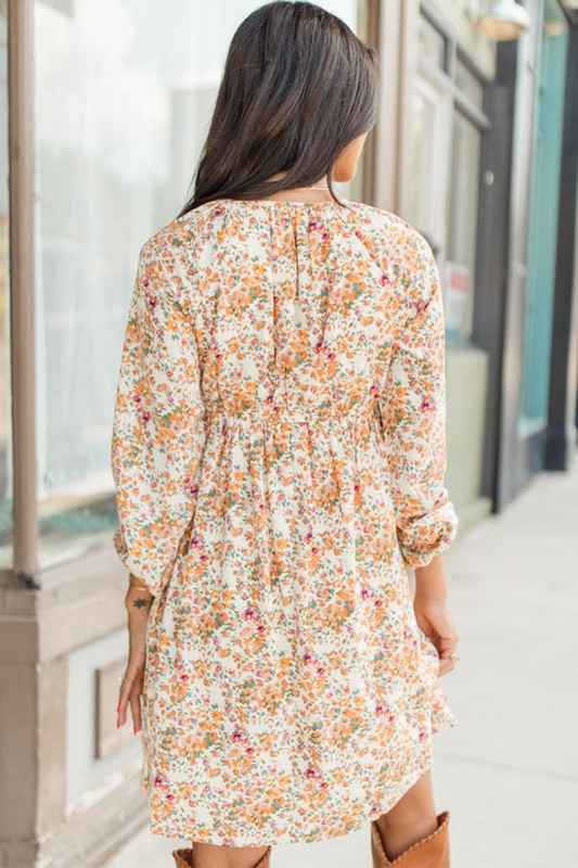 Boho V Neck Empire Waist Long Sleeve Mini Dress 24671823_c29d9945-7ffa-41c7-afef-a0910b182a60