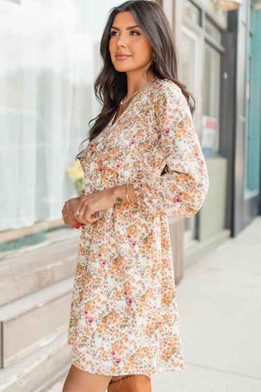 Boho V Neck Empire Waist Long Sleeve Mini Dress 24671823_cb0b30cf-380b-45a2-ad4a-b5d816e480f7