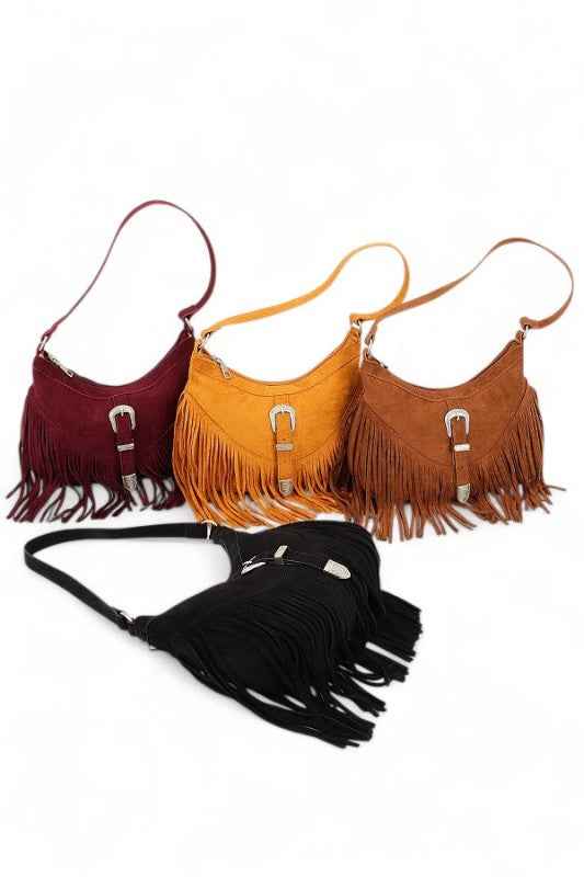 Western Buckle Faux Suede Fringe Bag 24694649_4a2a9465-17ae-4858-9523-0511ef6e9667