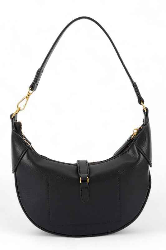 Half Moon Faux Suede Shoulder Bag