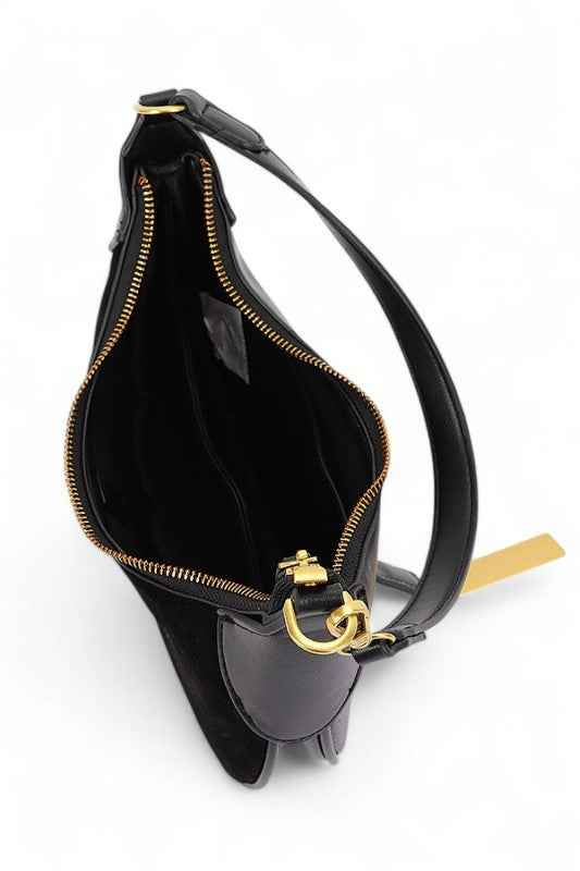 Half Moon Faux Suede Shoulder Bag