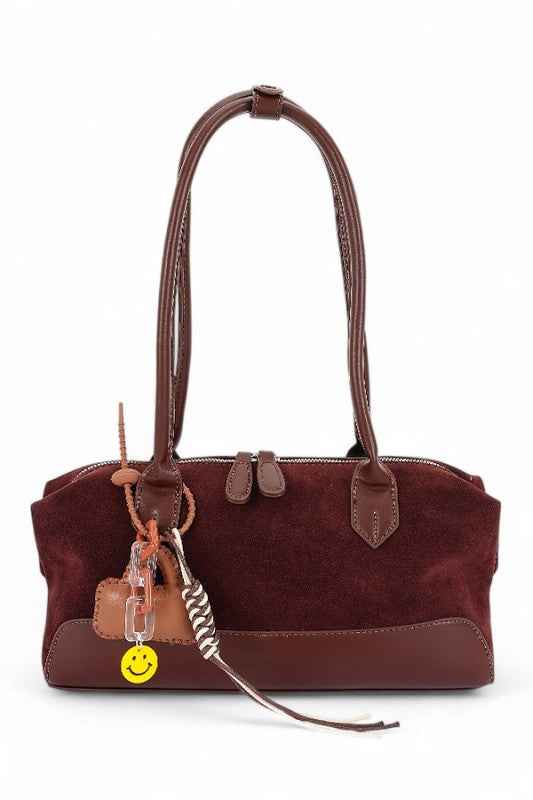 Top Handle Faux Suede Boxy Shoulder Bag Brown O S 24746199_fbd3b3e1-674a-4483-a7bb-4dc86bfbbeec