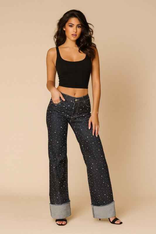 Gary Low Rise Rhinestone Jean Dark Blue- Short Inseam 30 24795629_d99915ee-00b4-42e9-ab2b-3ec3a5a34efd
