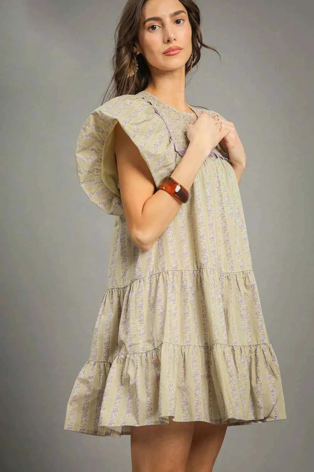 Umgee Floral Ruffled Cap Sleeve Tiered Mini Dress 24832282-1dda-4921-b099-8a205b1ffdce-Max-Origin