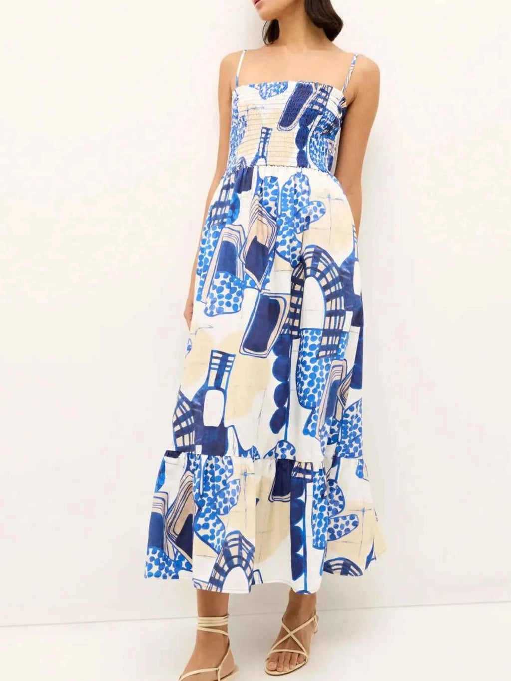 Printed Square Neck Cami Midi Dress 24b4573e-d168-4f3b-a3f1-844f89262768-Max-Origin