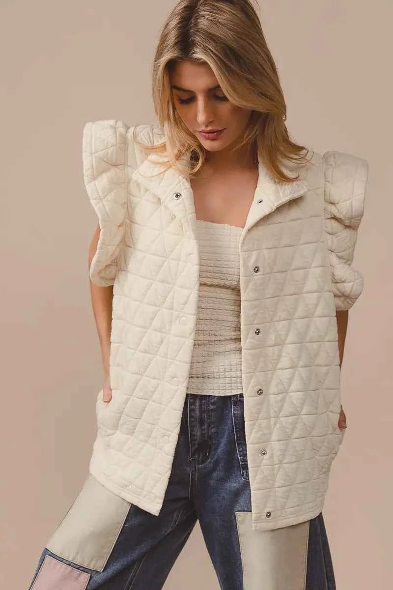 BiBi Quilting Knit Ruffle Sleeve Vest 24cefa78e85046c5af0c3b2b56d06dff-Max-Origin
