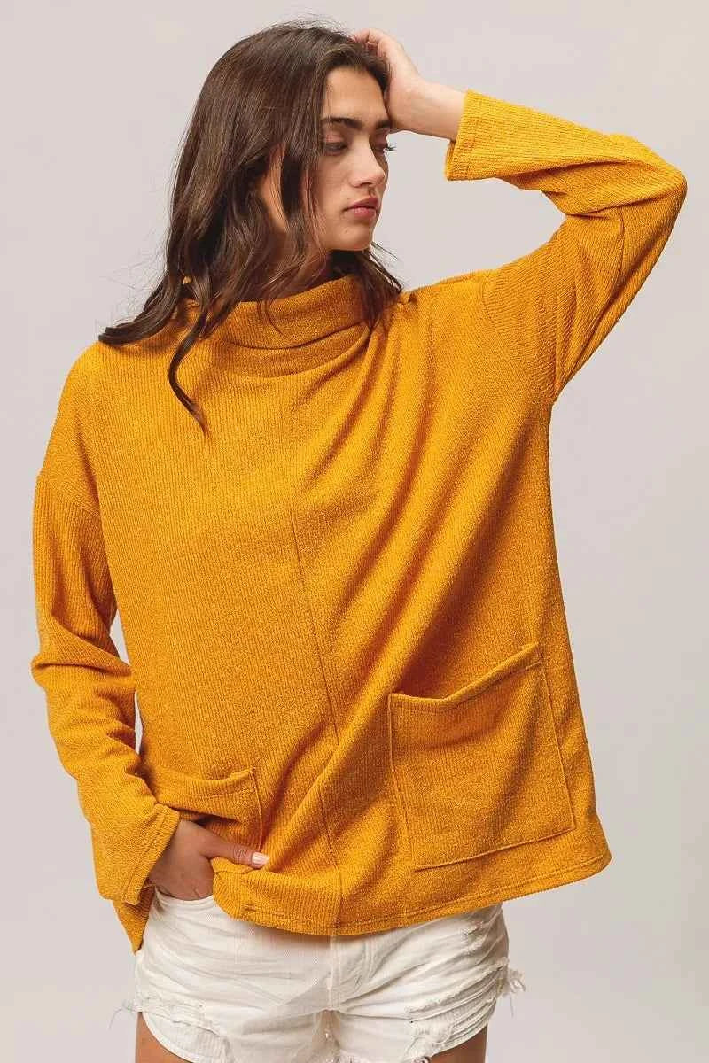 BiBi Piper Rib Double Pocket Turtle Neck Sweater MUSTARD 25057e4a0625404899fcaf2cba3ef343-Max-Origin