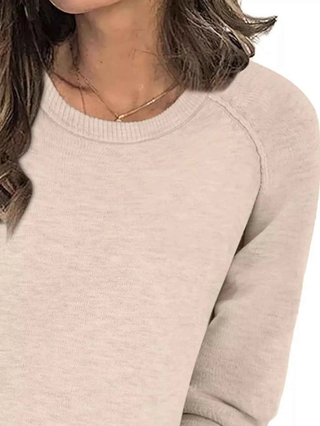 Round Neck Raglan Sleeve Sweater 25ed7815-399e-4815-8d80-2a2160a81bb4-Max-Origin