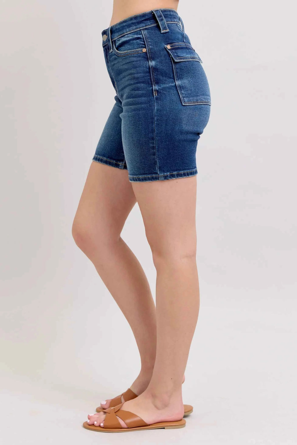 Judy Blue Full Size High Waist Bermudas Jeans W/ Back Flap Pockets Plus Size 25f352f3cd3f43f9b2bc17881c86ac90-Max-Origin