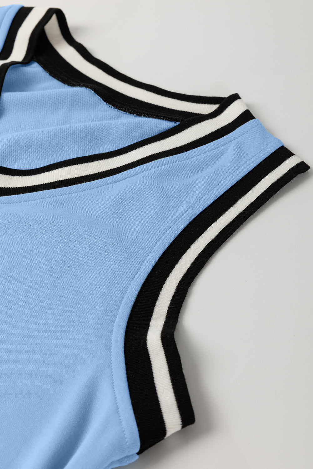 Mint Green Contrast Trim V Neck Sleeveless Mini Dress 25f4ad344a84795a