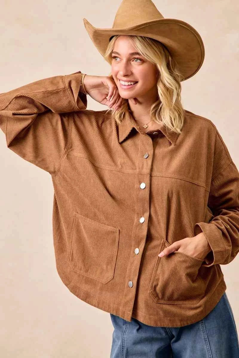 BiBi Corduroy Relaxed Fit Shacket with Back Pleat 260762af6a634271883787628c2bda6e-Max-Origin