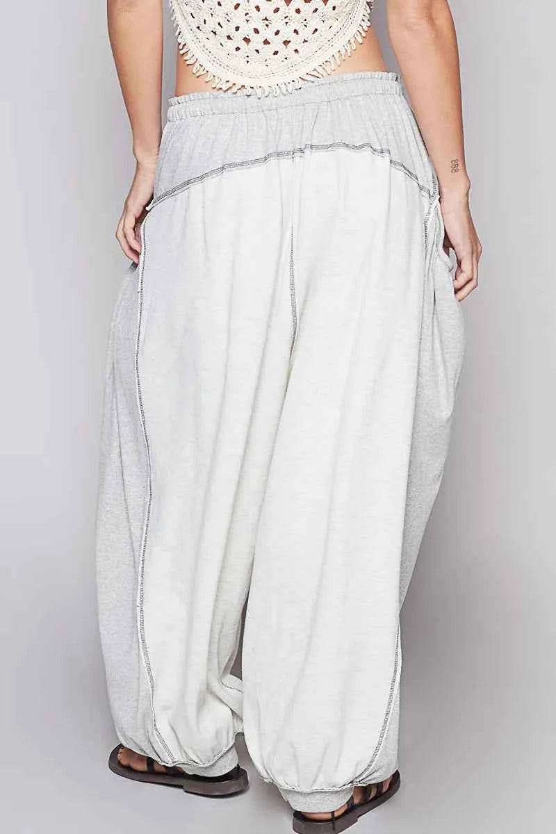 POL Contrast Stitching Pants with Drawstring Waist 2686020a-683c-4a50-9e0e-1cfa8b6c9fb4-Max-Origin