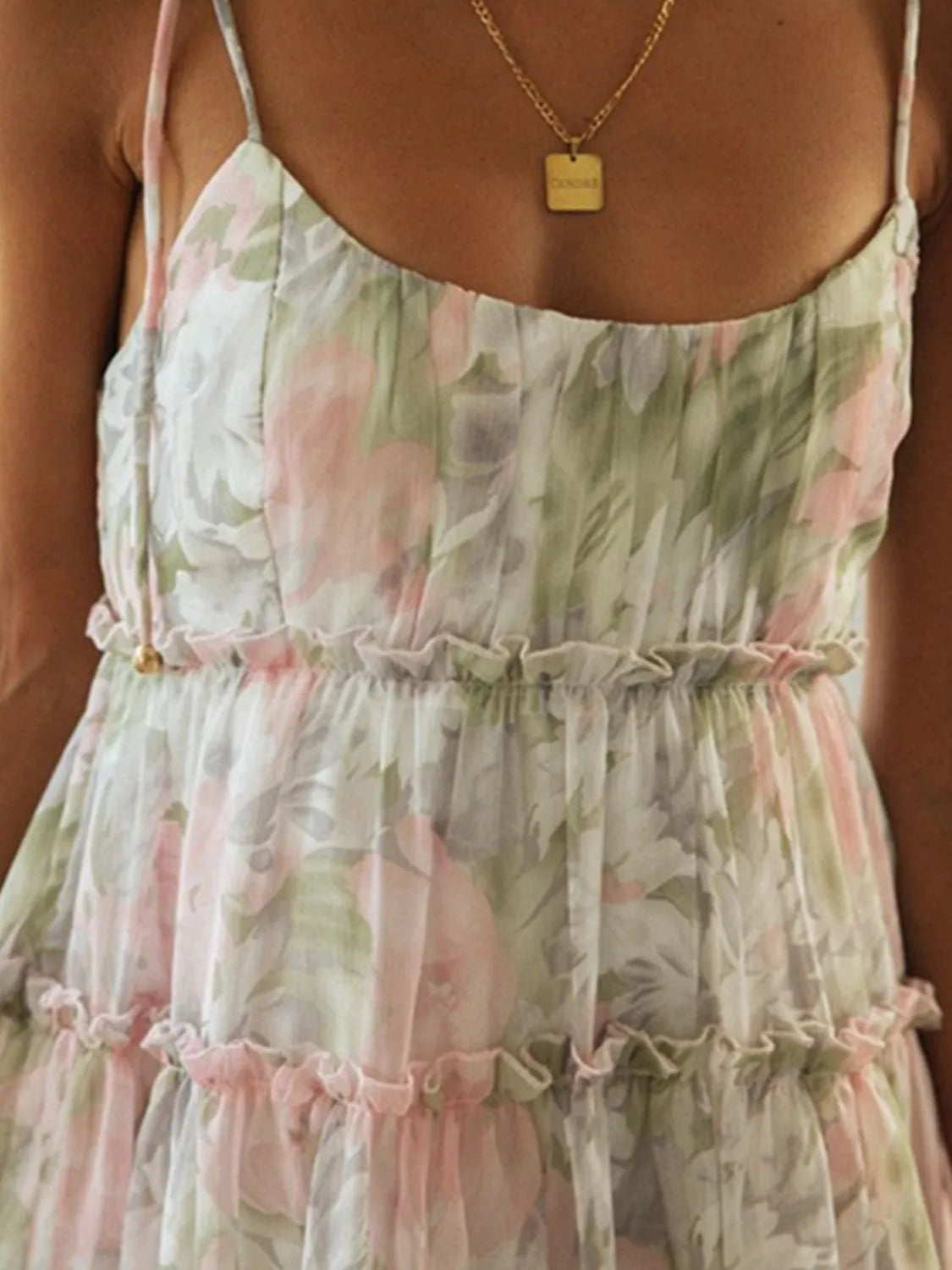 Frill Printed Square Neck Mini Cami Dress 26b800d5-6b81-45df-a8bd-4e169eb4cefd-Max-Origin