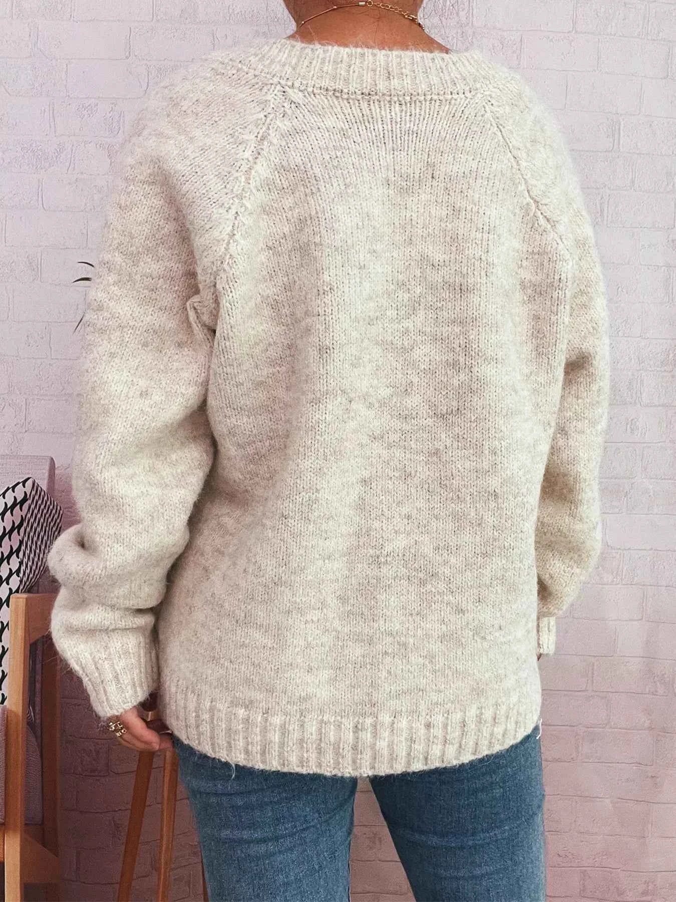 Mushroom Pattern Button-Up Cozy Knit Cardigan 26be8bdb889443a5a9f1739be154ea8a-Max-Origin