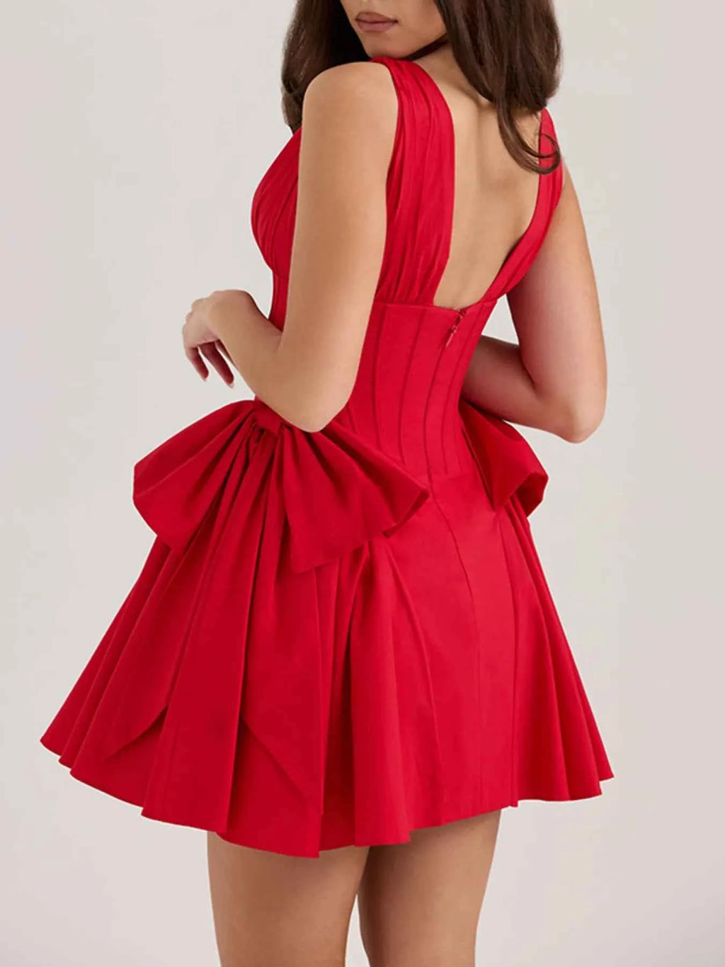 Bow V-Neck Sleeveless Mini Dress 26c8cbadd385439cbf5a56eae4013f63-Max-Origin