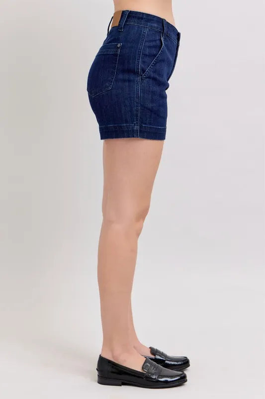 Judy Blue Full Size High Waist Denim Shorts Plus Size 26e8c3cbd6854cdf970d8d066e5365ac-Max-Origin