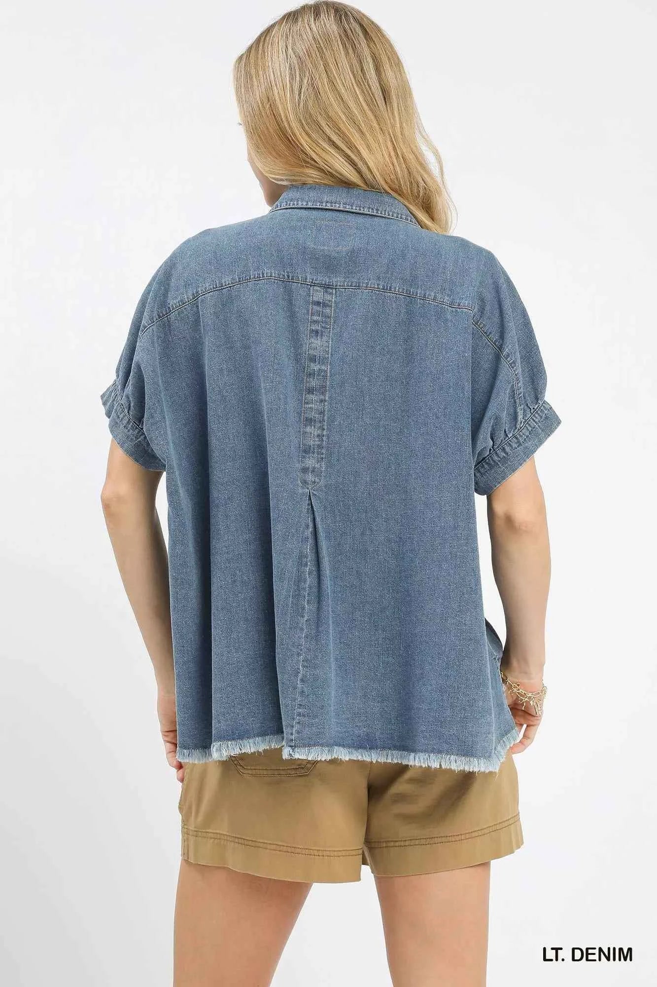 Umgee Washed Denim Oversized Top 26f6a98c-69a6-4c74-b98c-e63d7d077ed3-Max-Origin