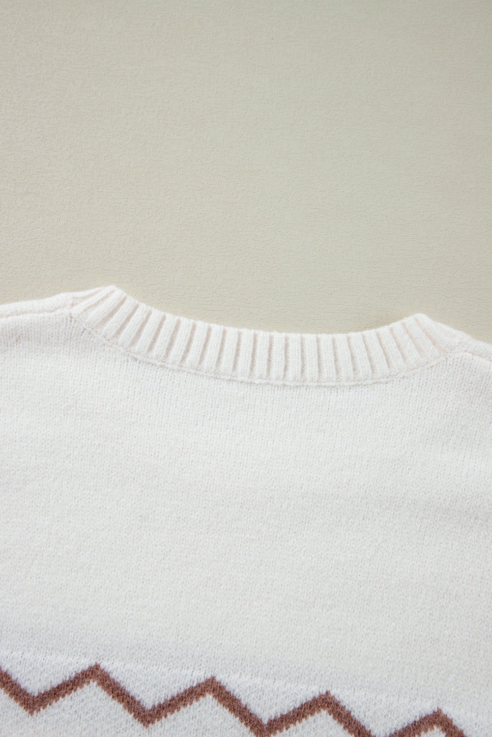 White Christmas Tree Wavy Striped Drop Sleeve Sweater 273ab46731789b55