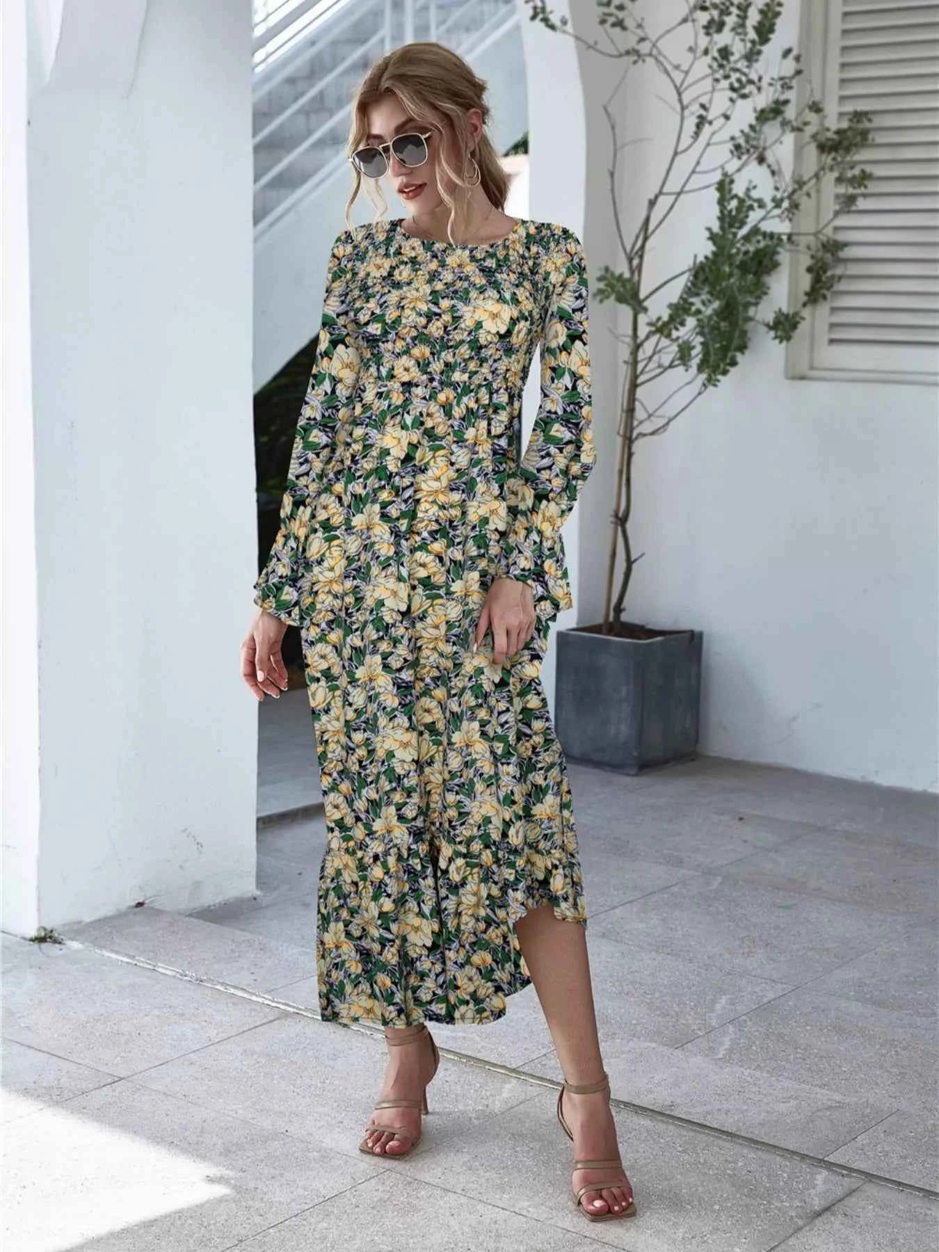 Floral Flounce Sleeve Maxi Dress 283a9b10-c310-481b-9849-b63b70723492-Max-Origin