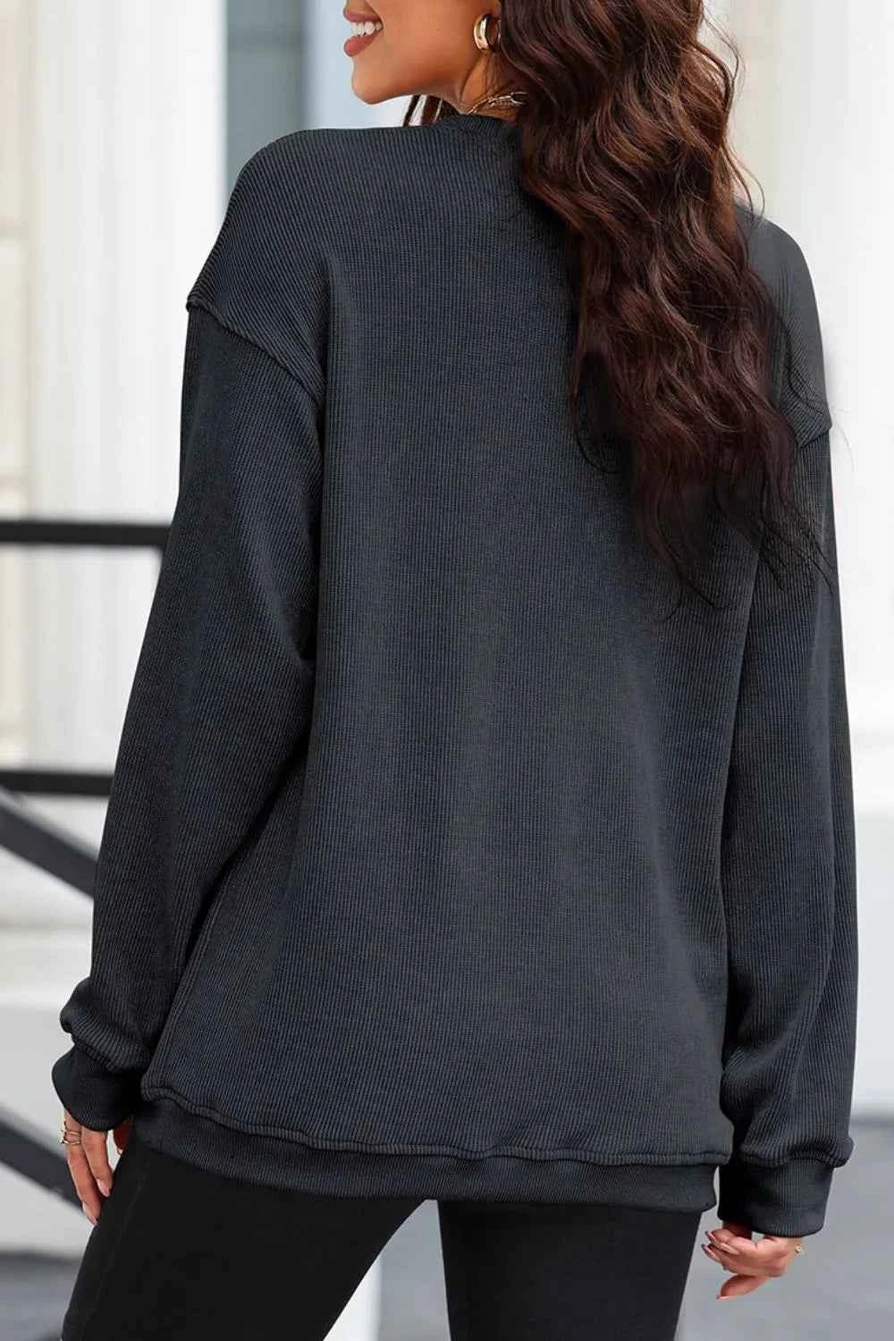 Glitter Ghost Round Neck Long Sleeve Sweatshirt 2848cf8d-968c-4366-9c5a-0c15a13d772e-Max