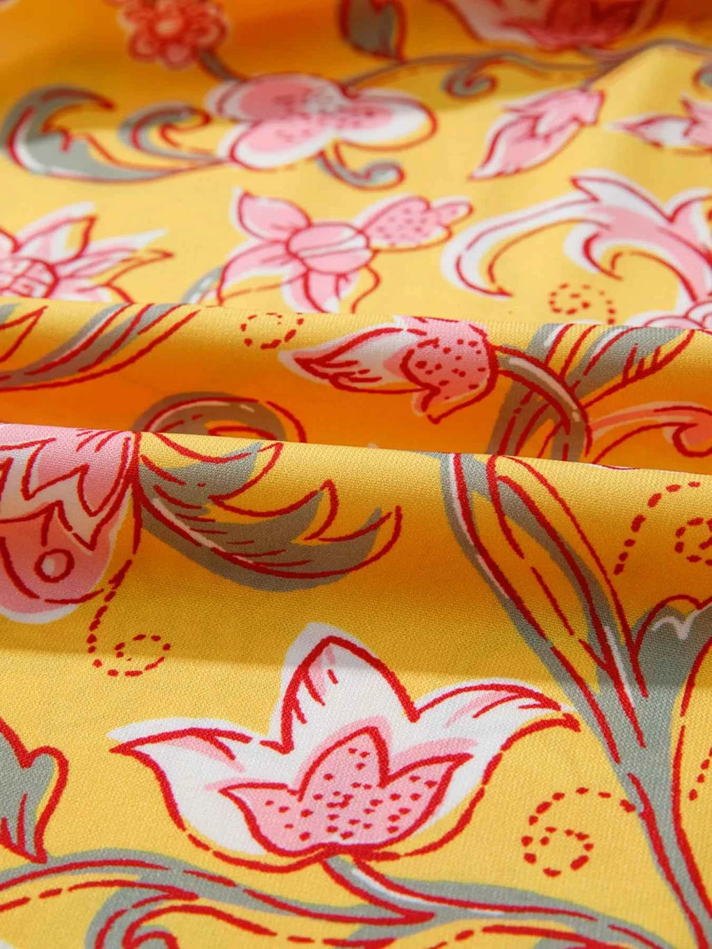 Floral Notched Neck Ruffled Sleeve Casual Blouse 287133ea8d004b6c91c8f11ea1ea1e90-Max-Origin