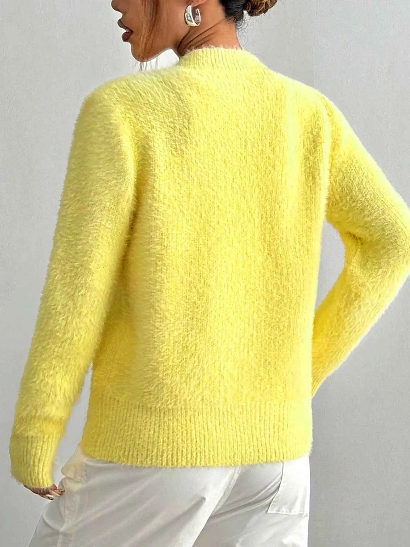 Heart Button Fuzzy Cardigan 289e722e-52b4-4e5b-b56a-18486c00fe8b-Max-Origin