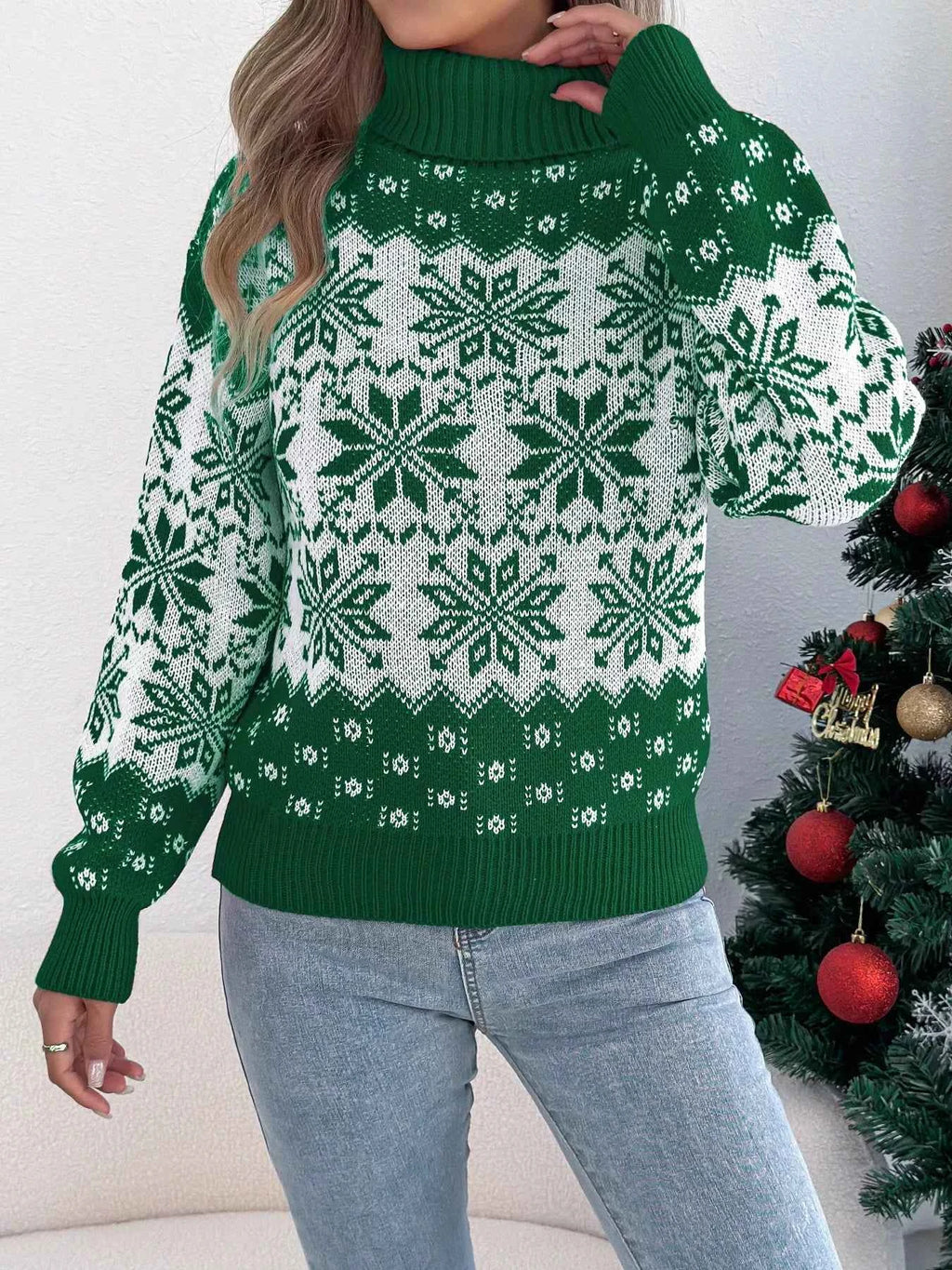 Christmas Snowflake Turtleneck Long Sleeve Sweater 28f3812d-8559-4fcf-b208-8d4a76140ec4-Max-Origin