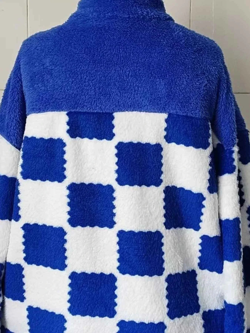 Checkered Fleece Oversized Zip Up Jacket 28ffd1f4286b4a1c9936c8f698e347a8-Max-Origin