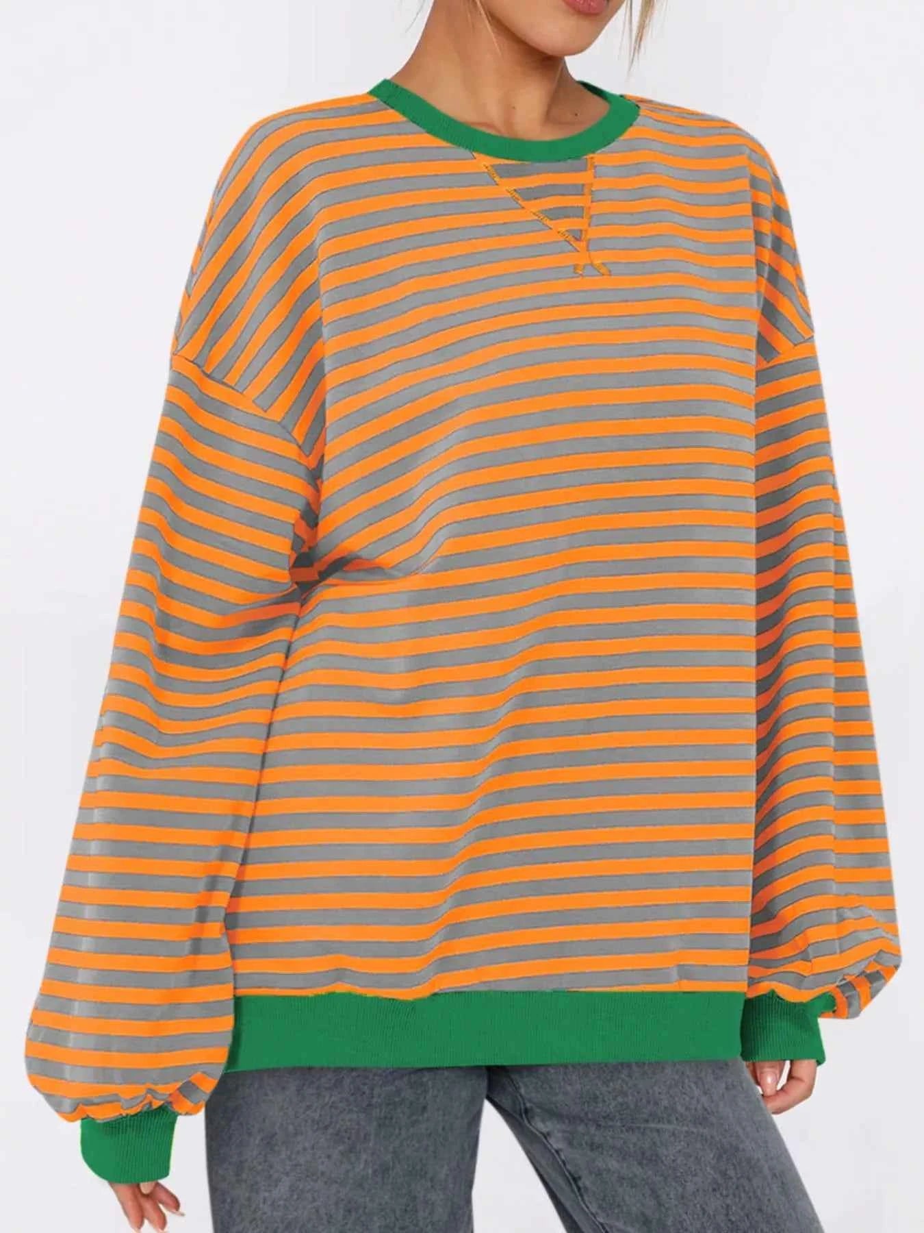 Striped Round Neck Long Sleeve Sweatshirt 291d193e-9c0d-485b-85bc-9084ed2e53fc-Max-Origin