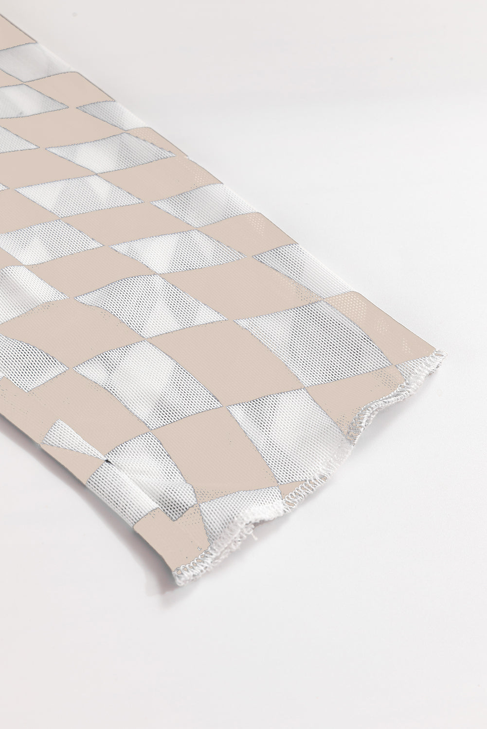 Black Checkered Pattern Mesh Long Sleeve Top 292c70e921e9606b