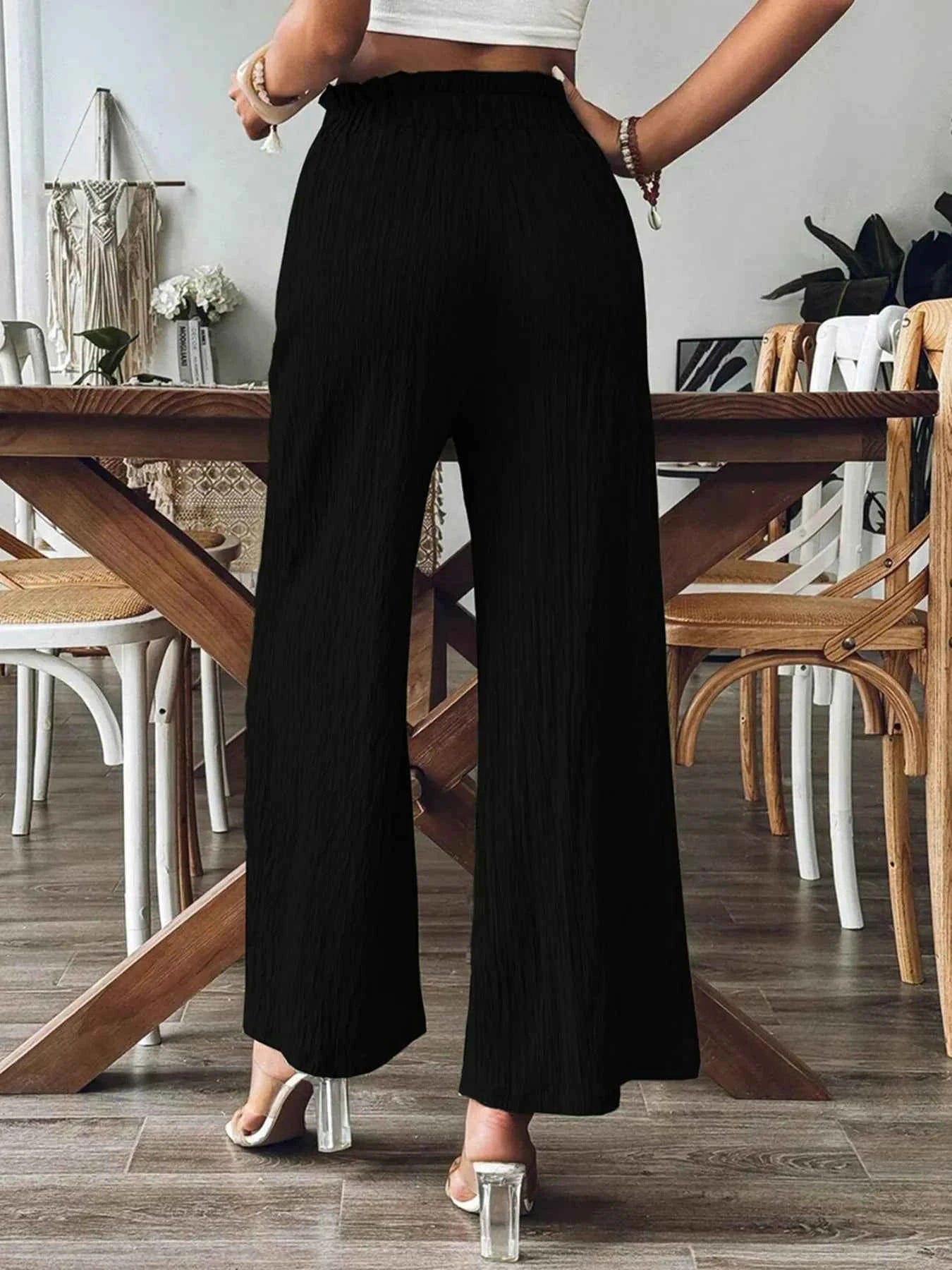 Textured Wide-Leg Pants Black 2966d815f6fa4d6bbf86ed14ee357035-Max-Origin