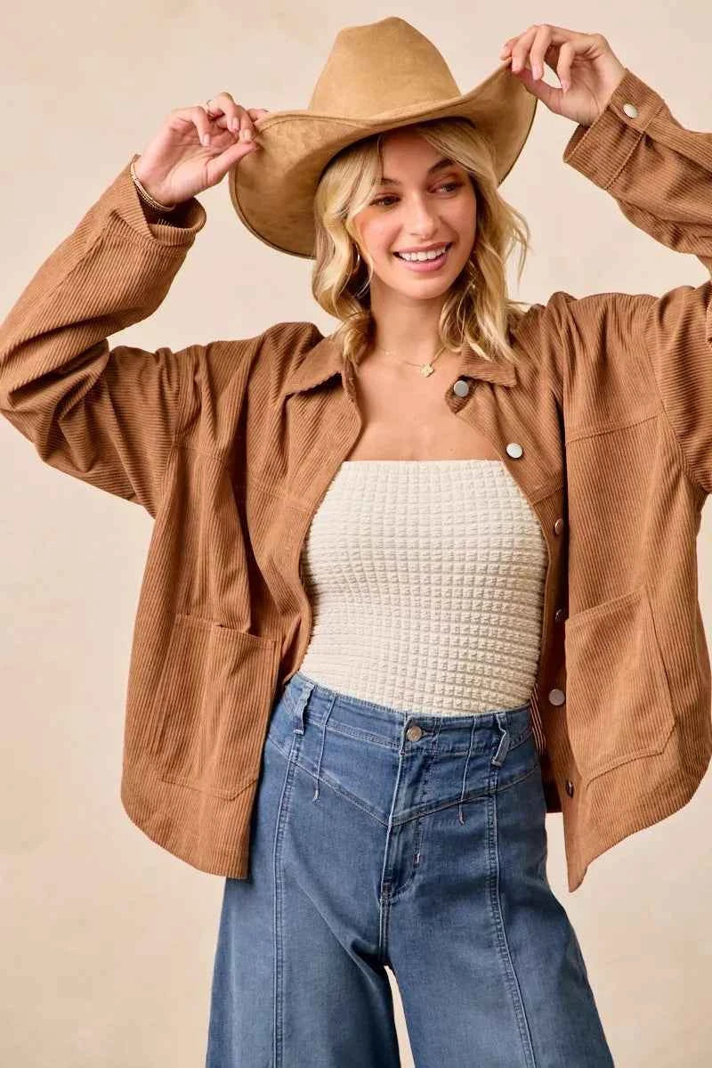 BiBi Corduroy Relaxed Fit Shacket with Back Pleat 2993589978814adc94fd795097244251-Max-Origin
