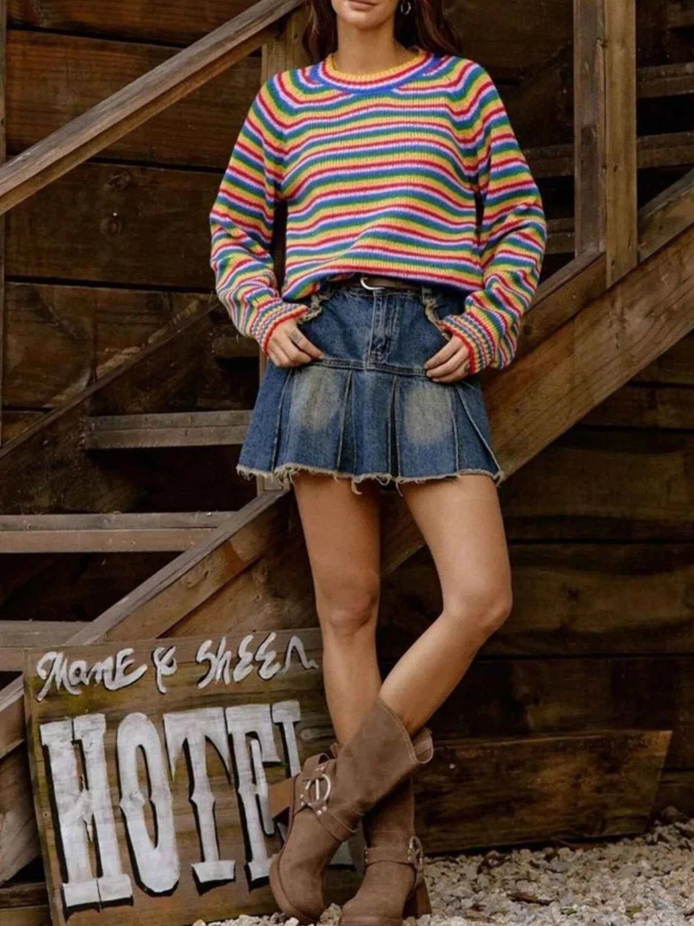 Rainbow Striped Pullover Sweater 2a0caa45-8d38-42f2-8f51-cc23149e2e16-Max-Origin