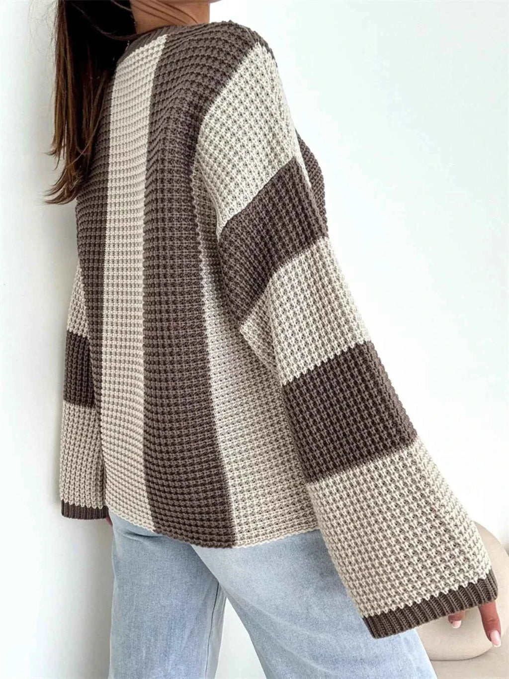 Color Block Long Sleeve Sweater 2a2153312f3649ed94cc154d44c40ee6-Max-Origin