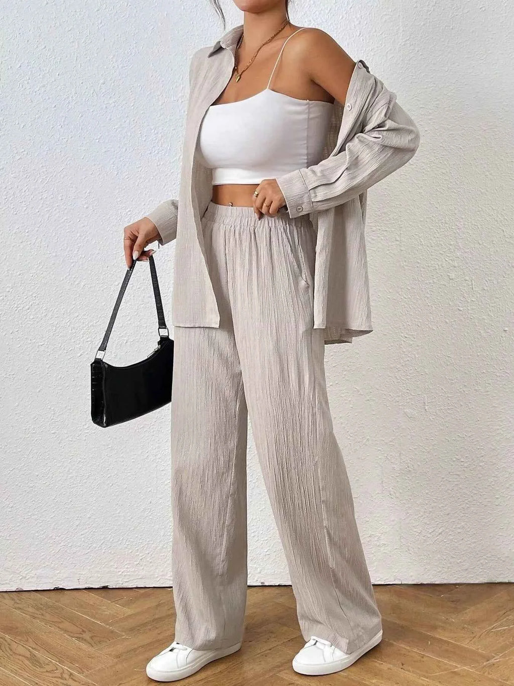Button Up Long Sleeve Shirt and Pants Set 2a62eade1a114d9aba5c07d8b6573d58-Max-Origin