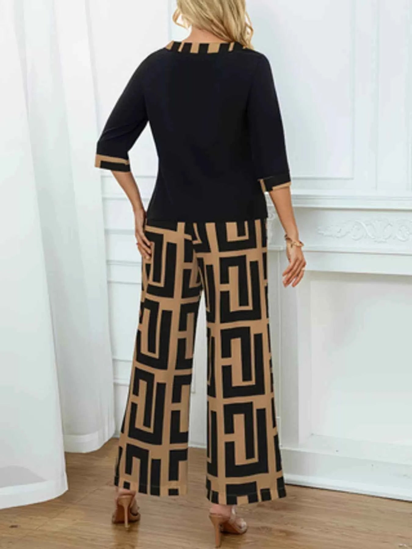 Round Neck Top and Wide Leg Pants Set 2a6cde61276448b8a230d5604adf2db0-Max-Origin