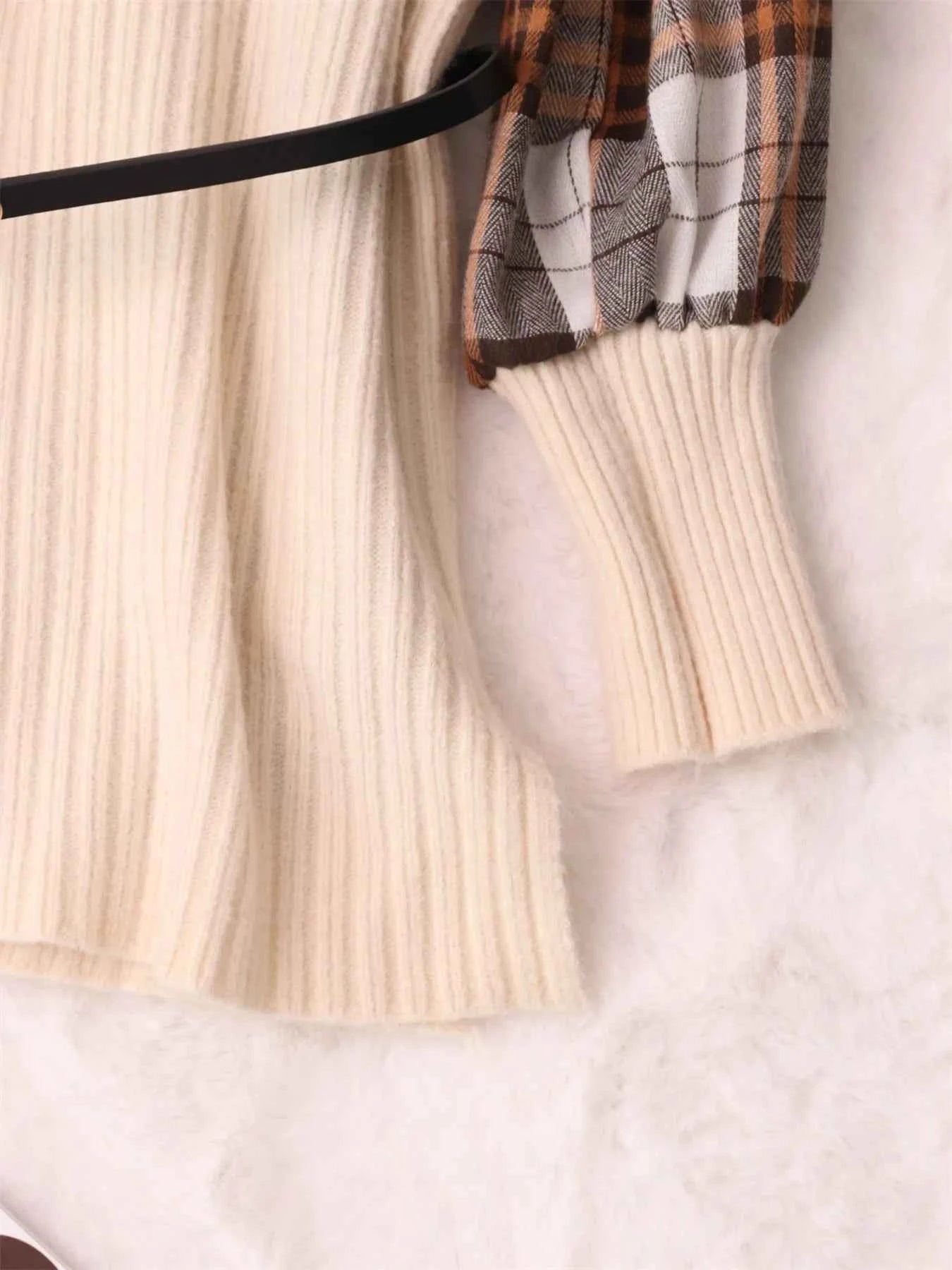 Plaid Long Sleeve Sweater Dress 2a6fa9a37c2643ca99b11a8125df763e-Max-Origin